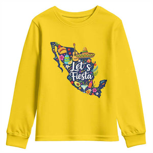 Cinco De Mayo Party Mexican Map Youth Sweatshirt Lets Fiesta TS12 Daisy Print Your Wear