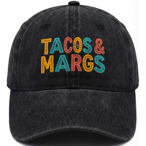 Tacos And Margaritas Lover Washed Cotton Baseball Cap Cinco De Mayo Fiesta TS12 Print Your Wear