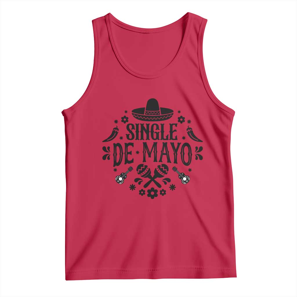 Single De Mayo Mode On Tank Top Funny Fiesta Party Quote TS12 Red Print Your Wear