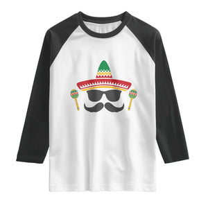 Funny Cinco De Mayo Maracas Characte Raglan Shirt Fiesta Party Gift TS12 White Black Print Your Wear