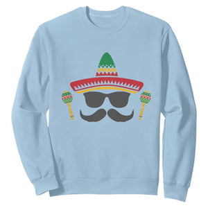 Funny Cinco De Mayo Maracas Characte Sweatshirt Fiesta Party Gift TS12 Light Blue Print Your Wear