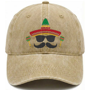 Funny Cinco De Mayo Maracas Characte Washed Cotton Baseball Cap Fiesta Party Gift TS12 Print Your Wear
