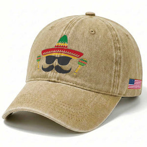 Funny Cinco De Mayo Maracas Characte Washed Cotton Baseball Cap Fiesta Party Gift TS12 Print Your Wear