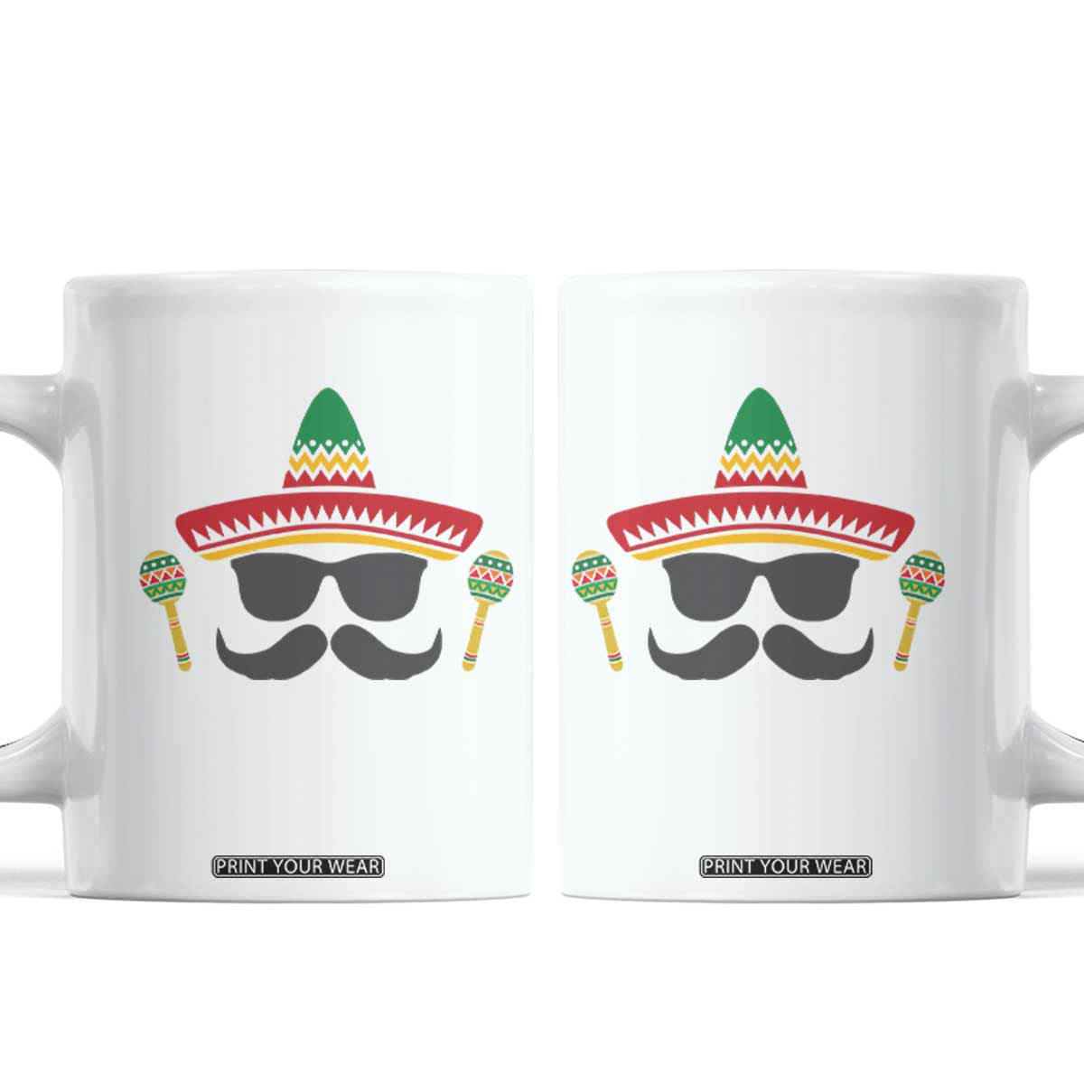 Funny Cinco De Mayo Maracas Characte Coffee Mug Fiesta Party Gift TS12 White Print Your Wear