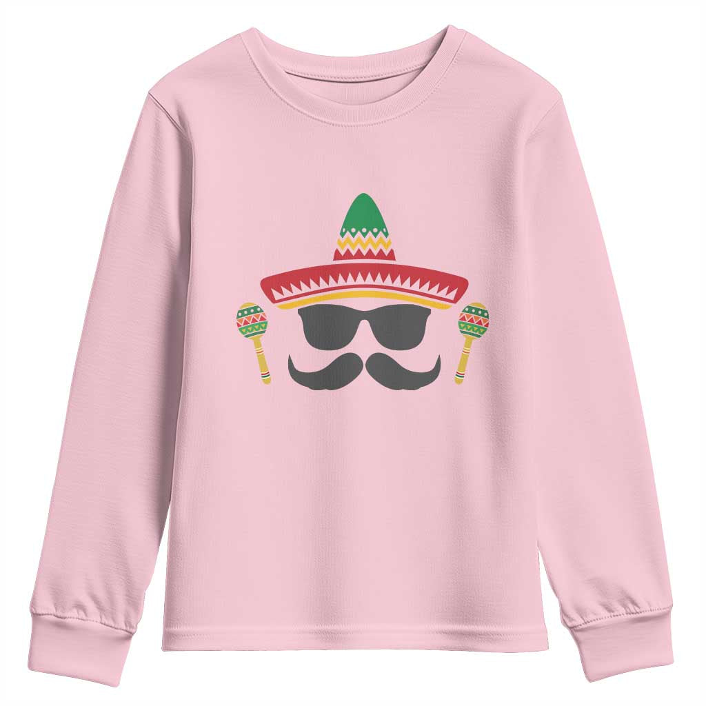 Funny Cinco De Mayo Maracas Characte Youth Sweatshirt Fiesta Party Gift TS12 Light Pink Print Your Wear
