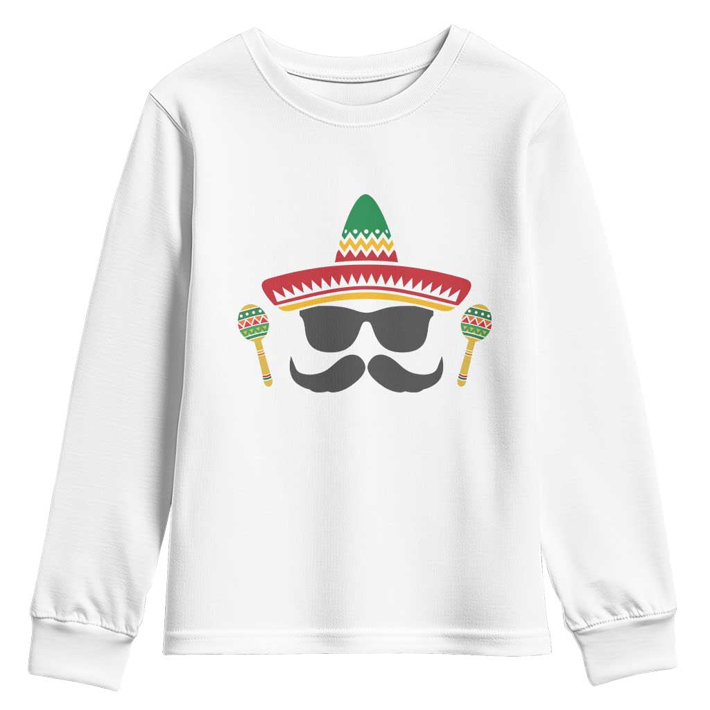 Funny Cinco De Mayo Maracas Characte Youth Sweatshirt Fiesta Party Gift TS12 White Print Your Wear