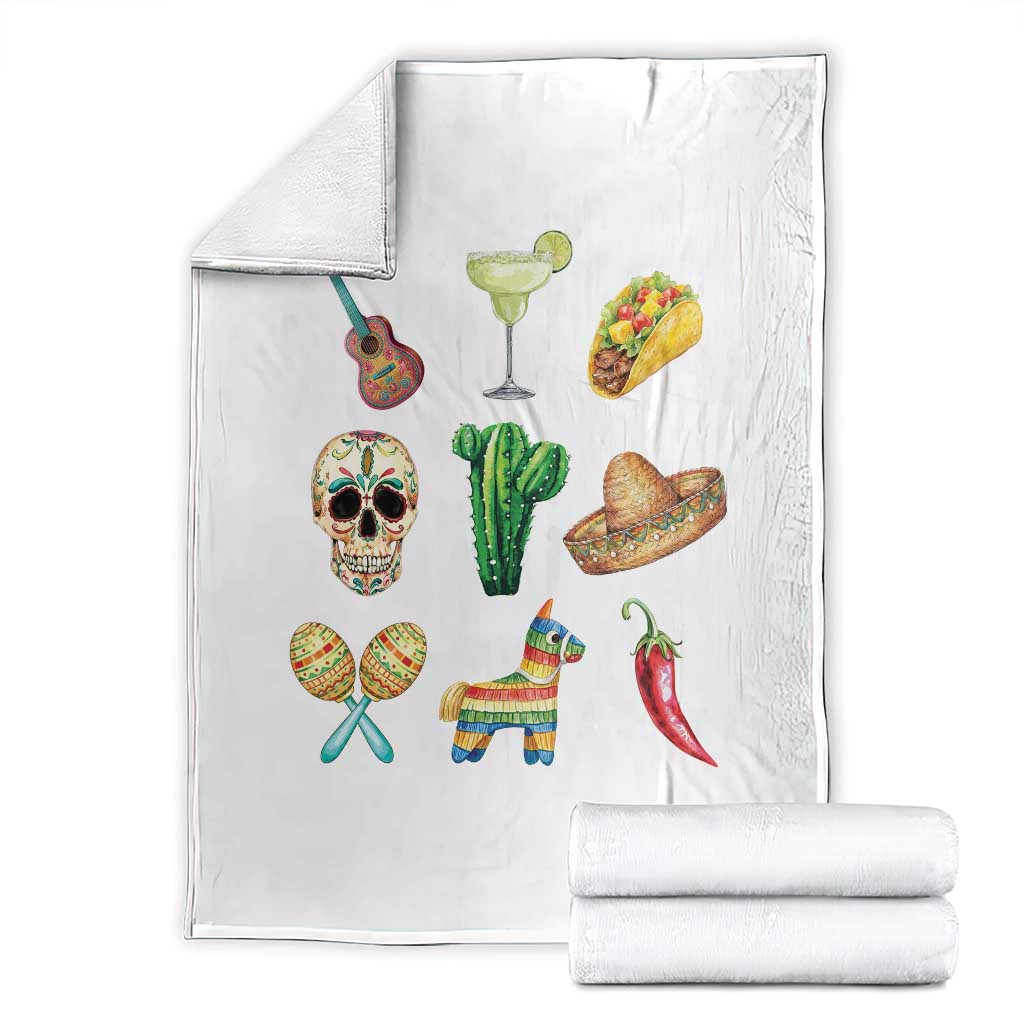 Cinco De Mayo Throw Blanket Mexican Fiesta Party Celebration TS12 White Print Your Wear