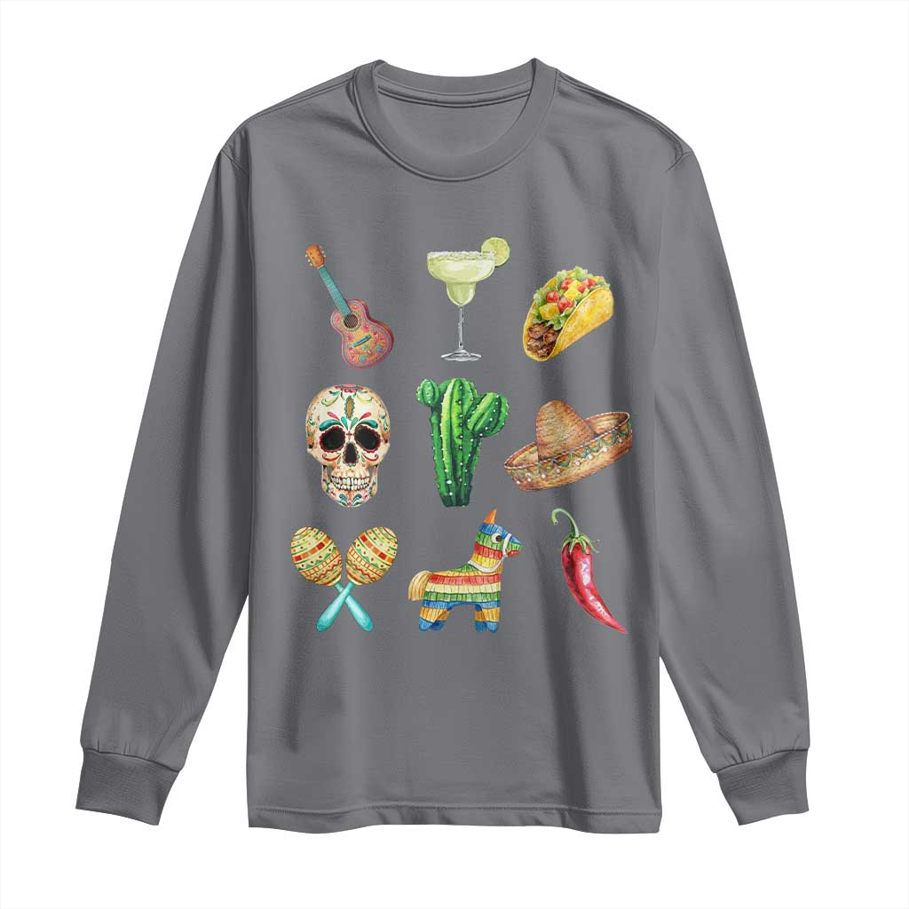 Cinco De Mayo Long Sleeve Shirt Mexican Fiesta Party Celebration TS12 Charcoal Print Your Wear