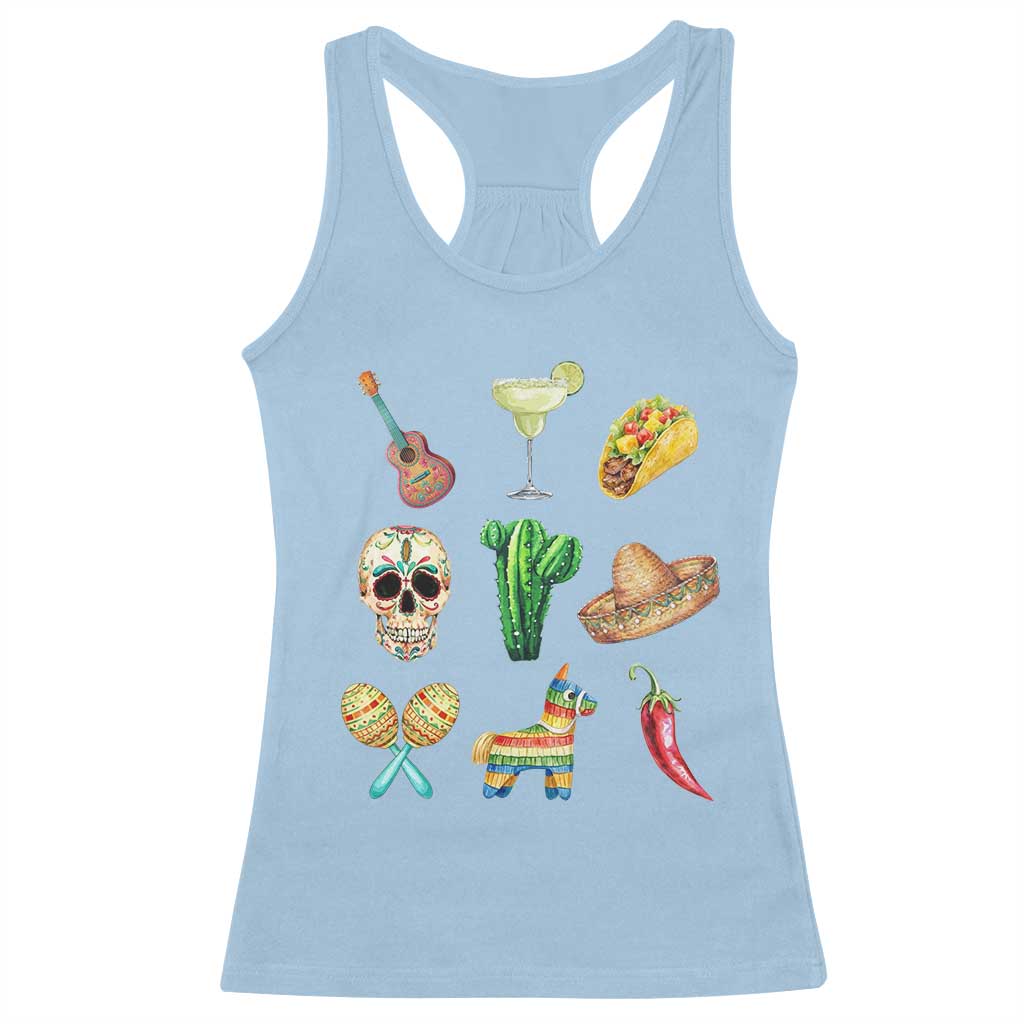 Cinco De Mayo Racerback Tank Top Mexican Fiesta Party Celebration TS12 Light Blue Print Your Wear