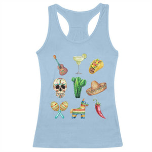 Cinco De Mayo Racerback Tank Top Mexican Fiesta Party Celebration TS12 Light Blue Print Your Wear