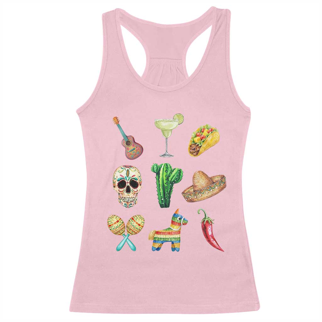 Cinco De Mayo Racerback Tank Top Mexican Fiesta Party Celebration TS12 Light Pink Print Your Wear