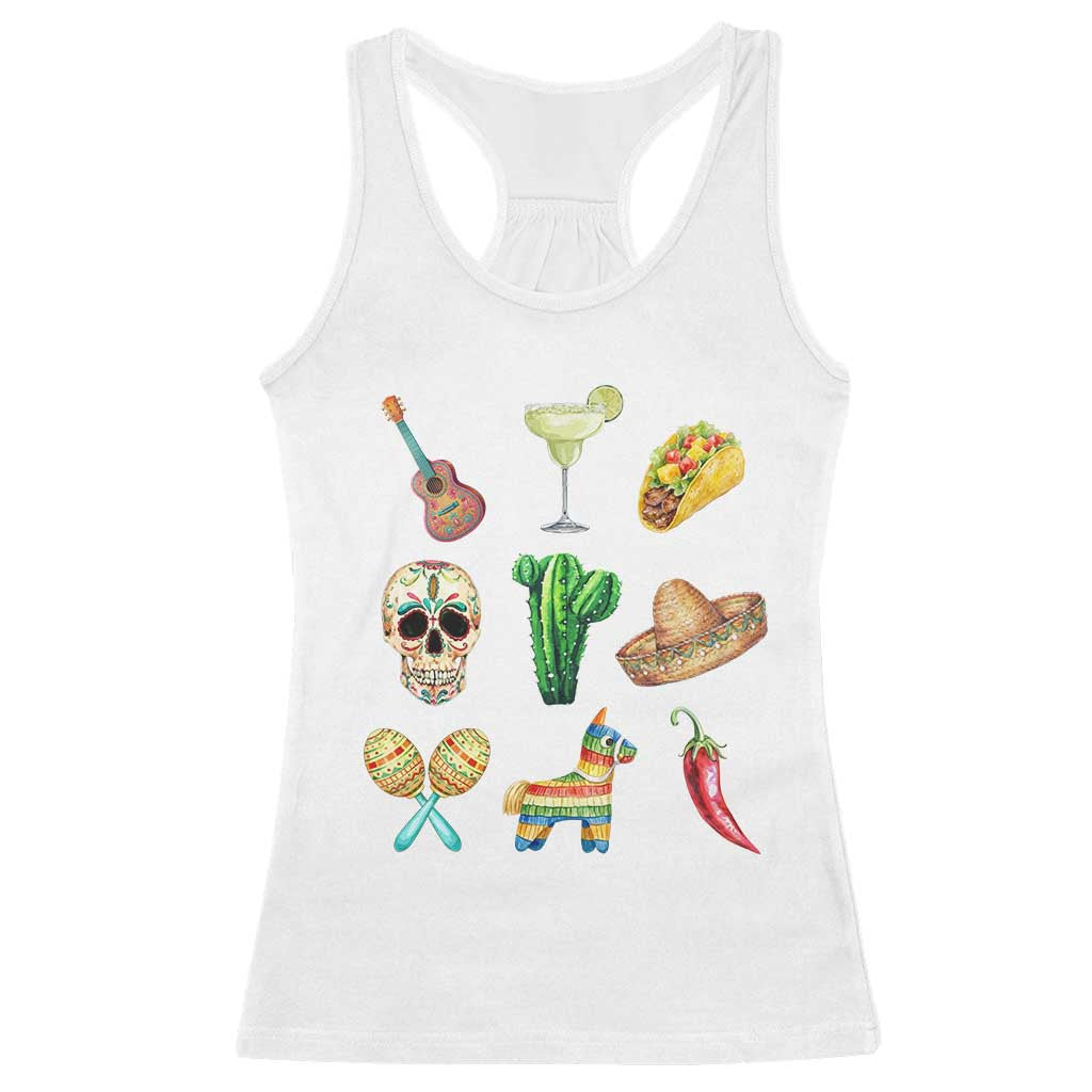 Cinco De Mayo Racerback Tank Top Mexican Fiesta Party Celebration TS12 White Print Your Wear
