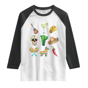 Cinco De Mayo Raglan Shirt Mexican Fiesta Party Celebration TS12 White Black Print Your Wear