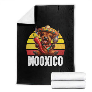 Funny Highland Cow MooXico Throw Blanket Cinco De Mayo Fiesta Party TS12 Black Print Your Wear