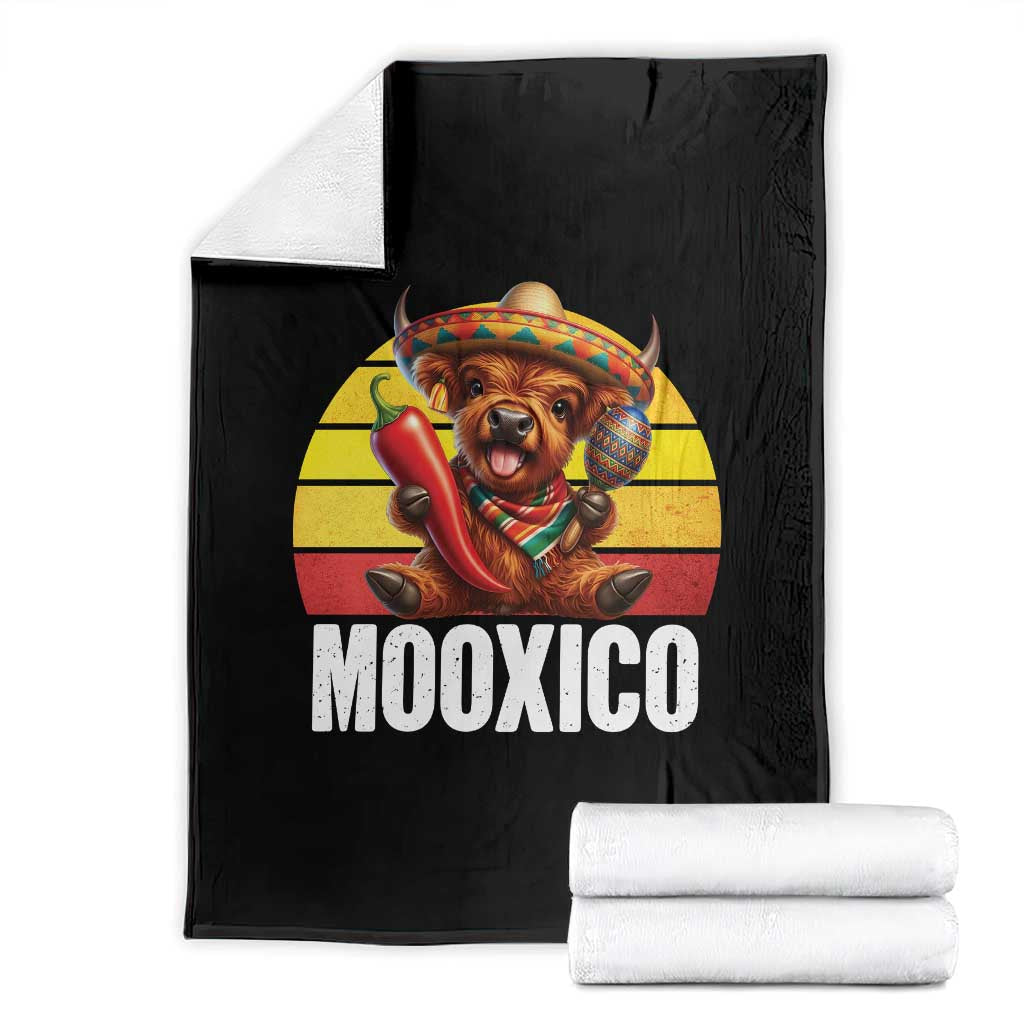 Funny Highland Cow MooXico Throw Blanket Cinco De Mayo Fiesta Party TS12 Black Print Your Wear