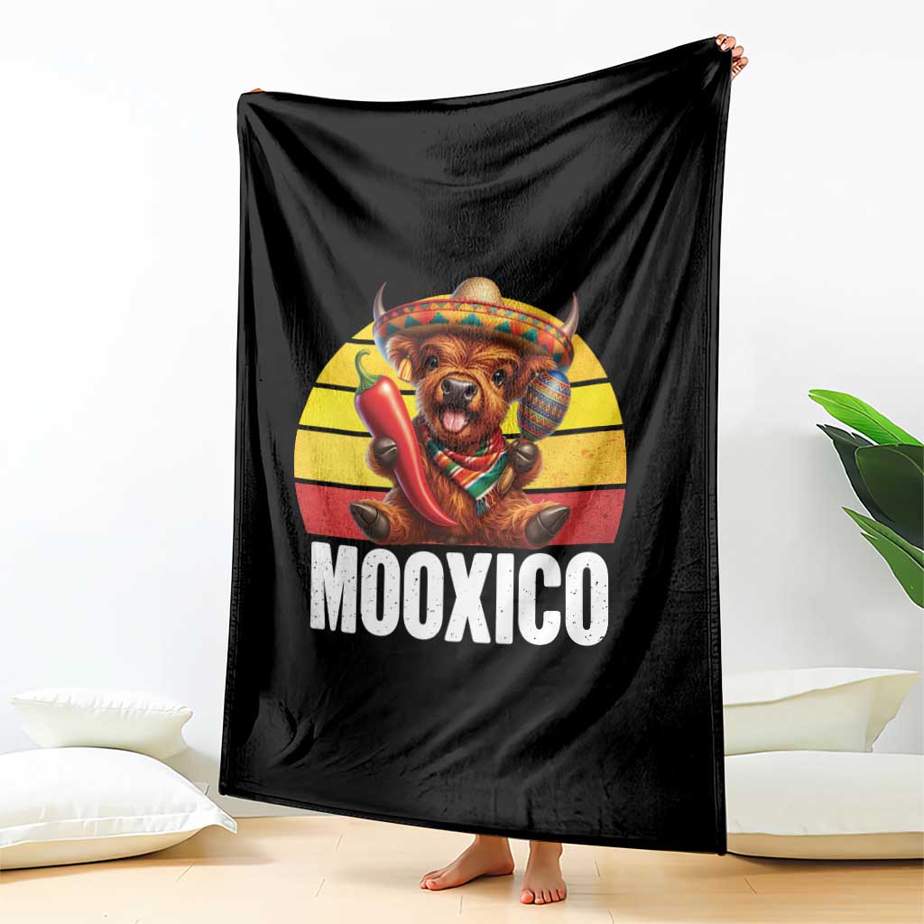 Funny Highland Cow MooXico Throw Blanket Cinco De Mayo Fiesta Party TS12 Print Your Wear