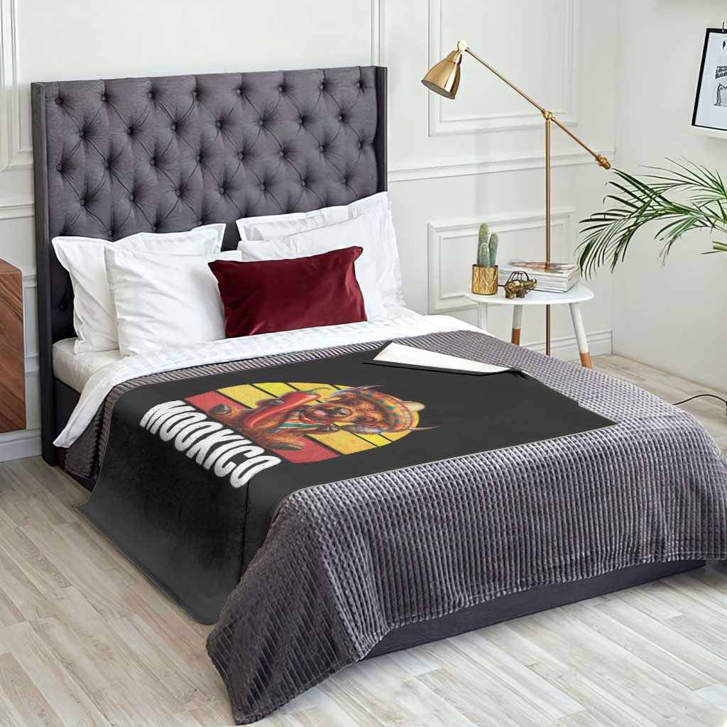 Funny Highland Cow MooXico Throw Blanket Cinco De Mayo Fiesta Party TS12 Print Your Wear