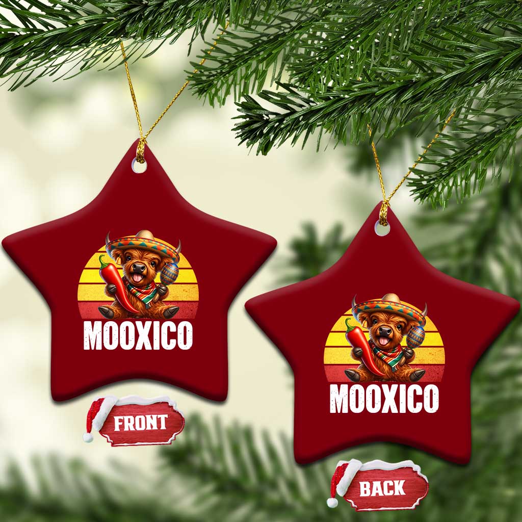 Funny Highland Cow MooXico Ceramic Ornament Cinco De Mayo Fiesta Party TS12 Print Your Wear