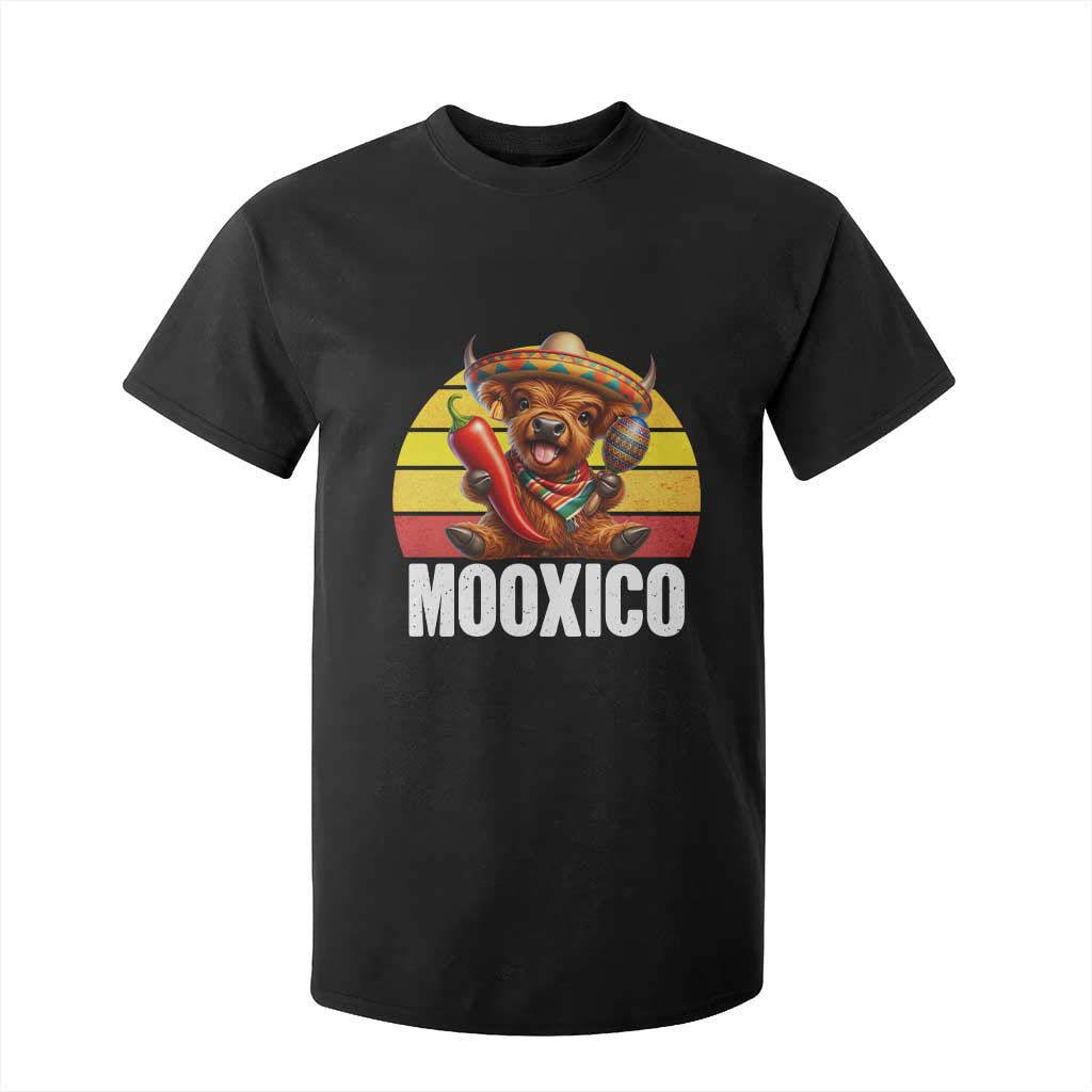 Funny Highland Cow MooXico T Shirt For Kid Cinco De Mayo Fiesta Party TS12 Black Print Your Wear