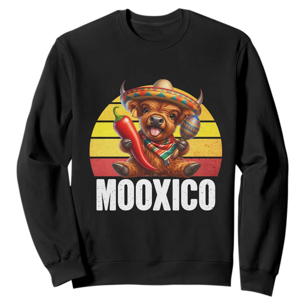 Funny Highland Cow MooXico Sweatshirt Cinco De Mayo Fiesta Party TS12 Black Print Your Wear