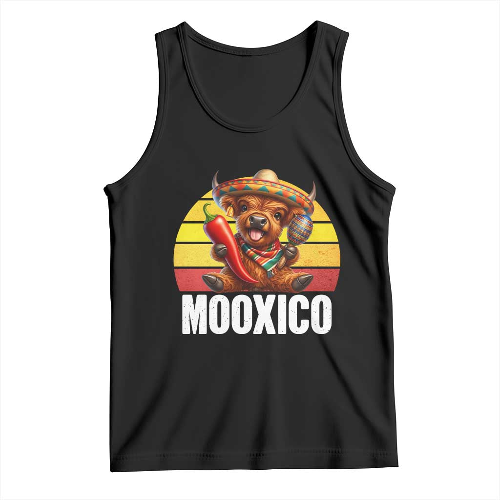 Funny Highland Cow MooXico Tank Top Cinco De Mayo Fiesta Party TS12 Black Print Your Wear