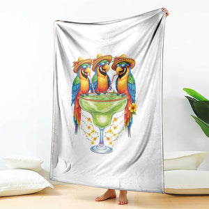 Cinco De Mayo Summer Party Throw Blanket Funny Parrots Drinking Margaritas TS12 Print Your Wear