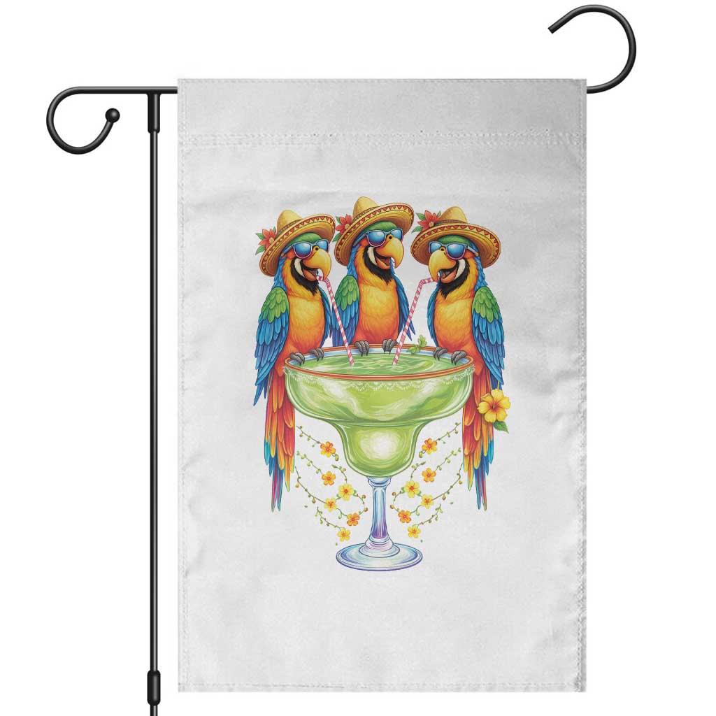 Cinco De Mayo Summer Party Garden Flag Funny Parrots Drinking Margaritas TS12 White Print Your Wear