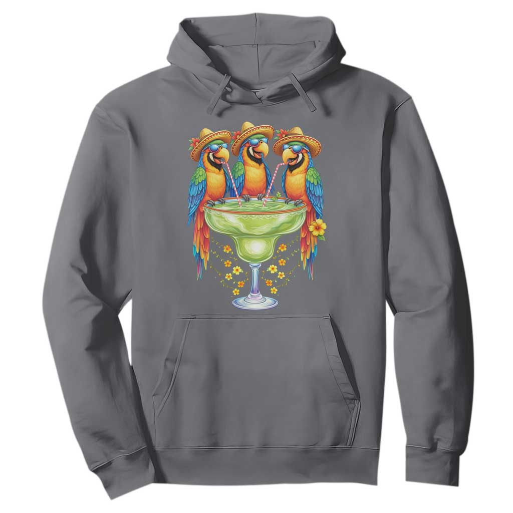 Cinco De Mayo Summer Party Hoodie Funny Parrots Drinking Margaritas TS12 Charcoal Print Your Wear