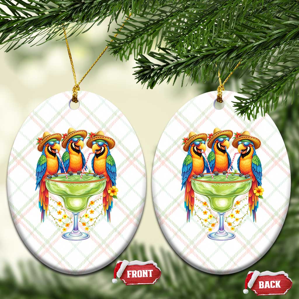 Cinco De Mayo Summer Party Ceramic Ornament Funny Parrots Drinking Margaritas TS12 Print Your Wear