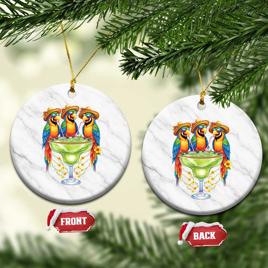 Cinco De Mayo Summer Party Ceramic Ornament Funny Parrots Drinking Margaritas TS12 1pc White Marble Print Your Wear