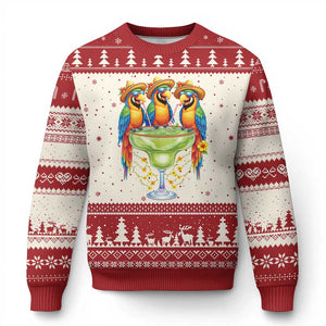 Cinco De Mayo Summer Party Ugly Christmas Sweater Funny Parrots Drinking Margaritas TS12 Beige Red Print Your Wear