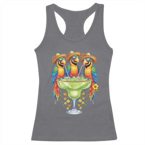 Cinco De Mayo Summer Party Racerback Tank Top Funny Parrots Drinking Margaritas TS12 Charcoal Print Your Wear
