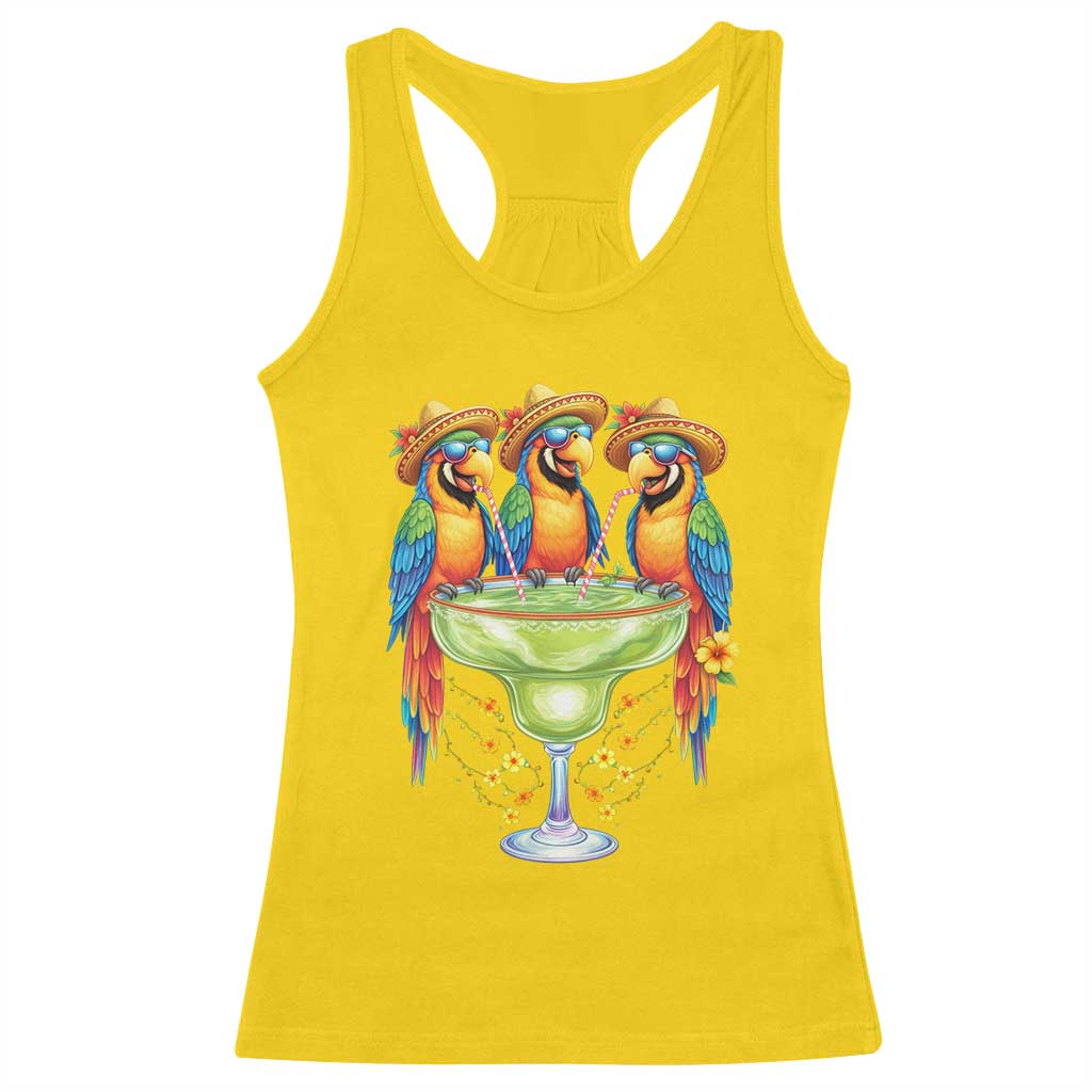 Cinco De Mayo Summer Party Racerback Tank Top Funny Parrots Drinking Margaritas TS12 Daisy Print Your Wear
