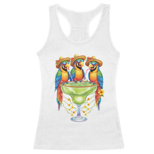 Cinco De Mayo Summer Party Racerback Tank Top Funny Parrots Drinking Margaritas TS12 White Print Your Wear