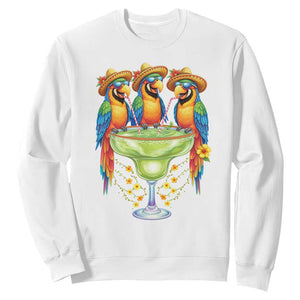 Cinco De Mayo Summer Party Sweatshirt Funny Parrots Drinking Margaritas TS12 White Print Your Wear