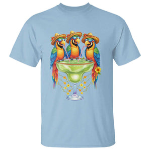 Cinco De Mayo Summer Party T Shirt Funny Parrots Drinking Margaritas TS12 Light Blue Print Your Wear