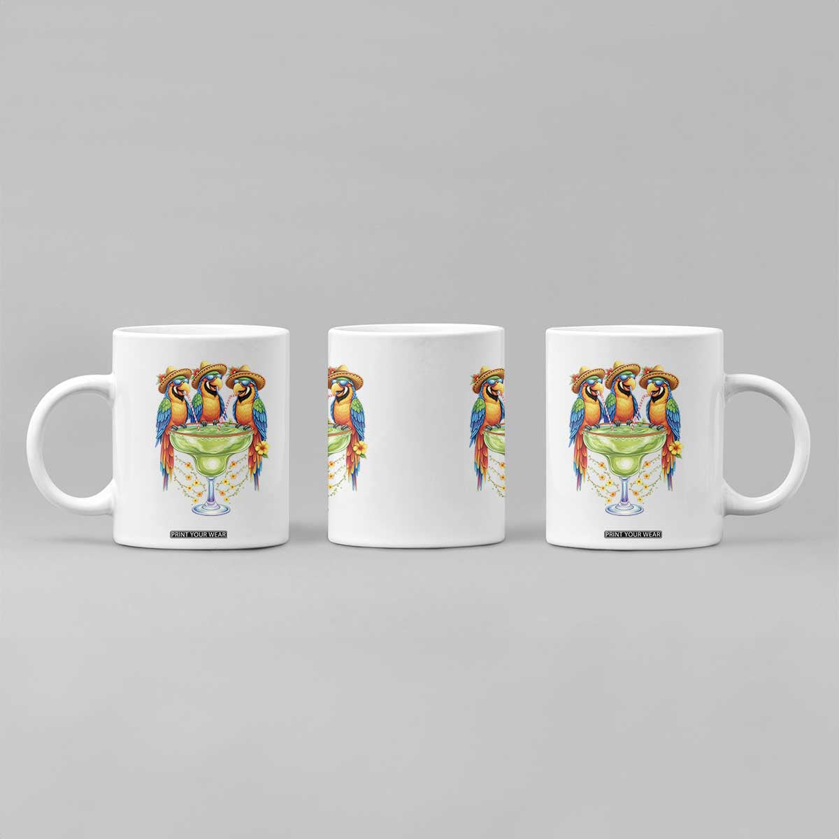 Cinco De Mayo Summer Party Coffee Mug Funny Parrots Drinking Margaritas TS12 Print Your Wear