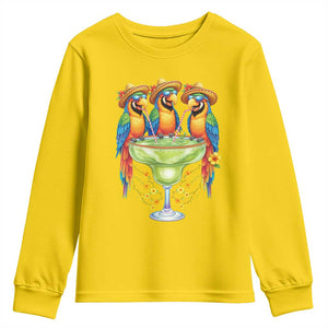 Cinco De Mayo Summer Party Youth Sweatshirt Funny Parrots Drinking Margaritas TS12 Daisy Print Your Wear