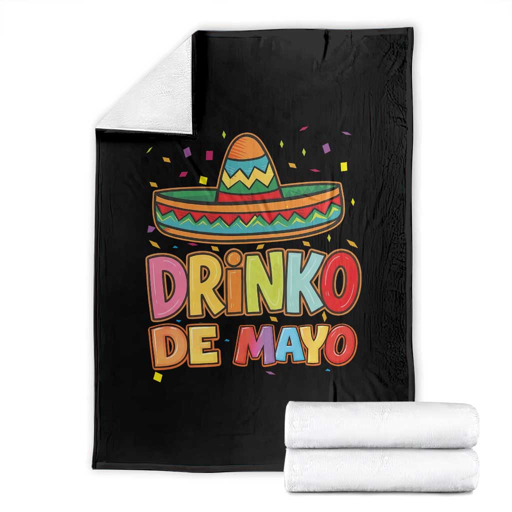 Funny Cinco De Mayo Day Drinking Fiesta Party Throw Blanket Drinko De Mayo TS12 Black Print Your Wear