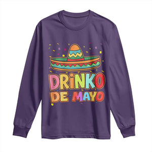 Funny Cinco De Mayo Day Drinking Fiesta Party Long Sleeve Shirt Drinko De Mayo TS12 Purple Print Your Wear