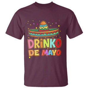 Funny Cinco De Mayo Day Drinking Fiesta Party T Shirt Drinko De Mayo TS12 Maroon Print Your Wear