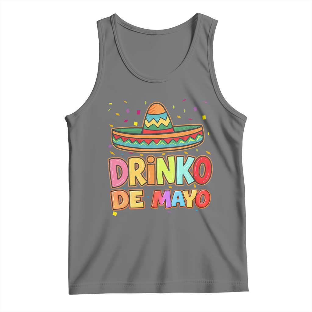 Funny Cinco De Mayo Day Drinking Fiesta Party Tank Top Drinko De Mayo TS12 Black Heather Print Your Wear