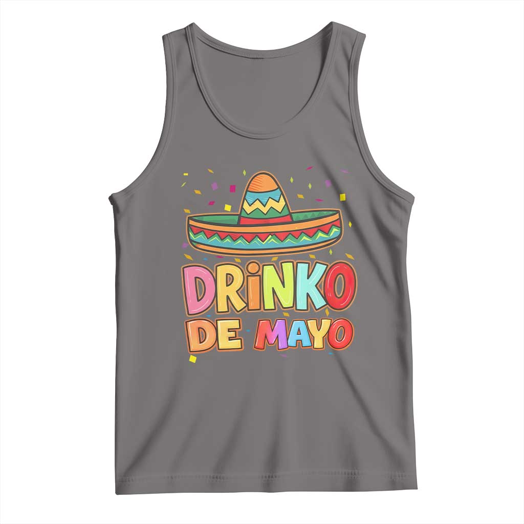 Funny Cinco De Mayo Day Drinking Fiesta Party Tank Top Drinko De Mayo TS12 Deep Heather Print Your Wear