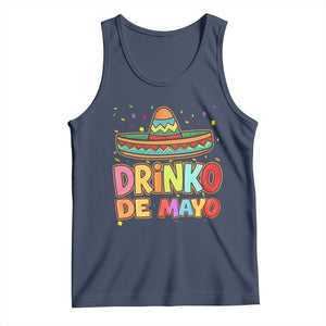 Funny Cinco De Mayo Day Drinking Fiesta Party Tank Top Drinko De Mayo TS12 Navy Print Your Wear