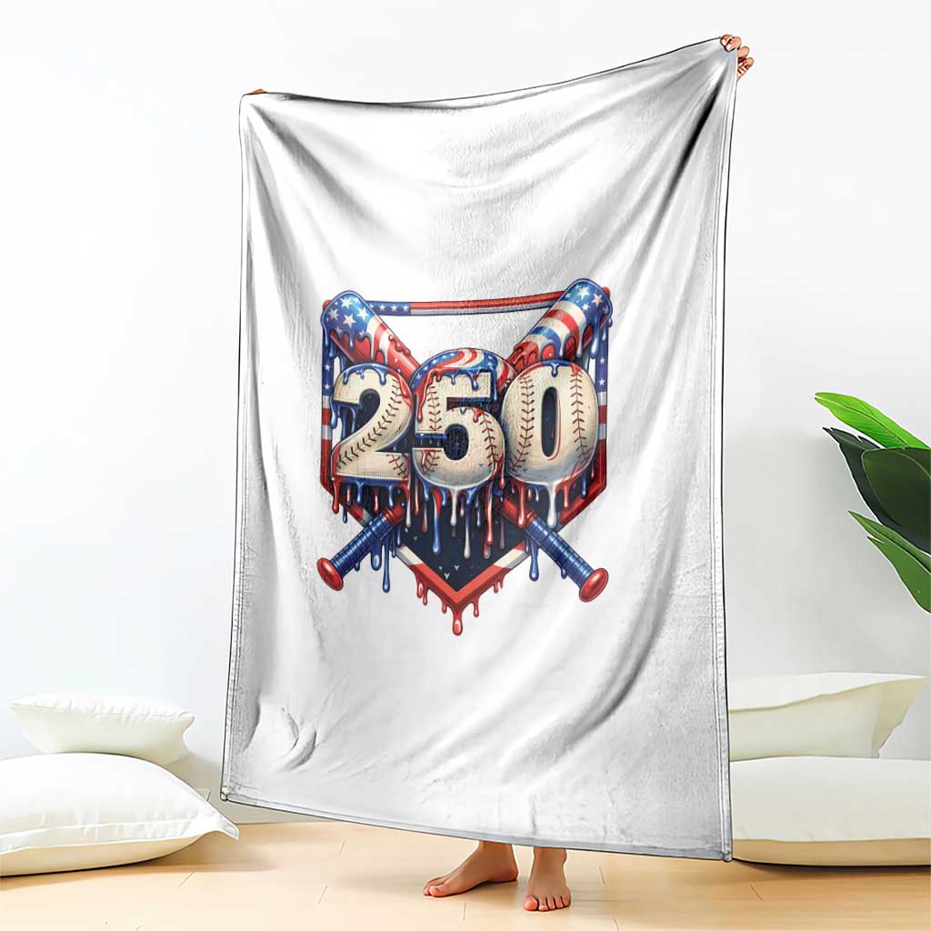 Patriotic Baseball Drip Throw Blanket USA 250th Anniversary Gift TS12 Print Your Wear