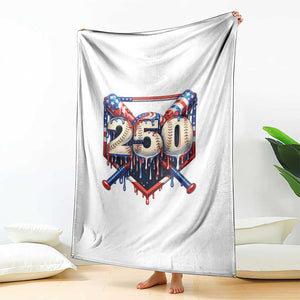 Patriotic Baseball Drip Throw Blanket USA 250th Anniversary Gift TS12 Print Your Wear