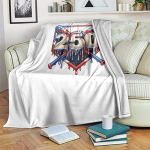 Patriotic Baseball Drip Throw Blanket USA 250th Anniversary Gift TS12 Print Your Wear