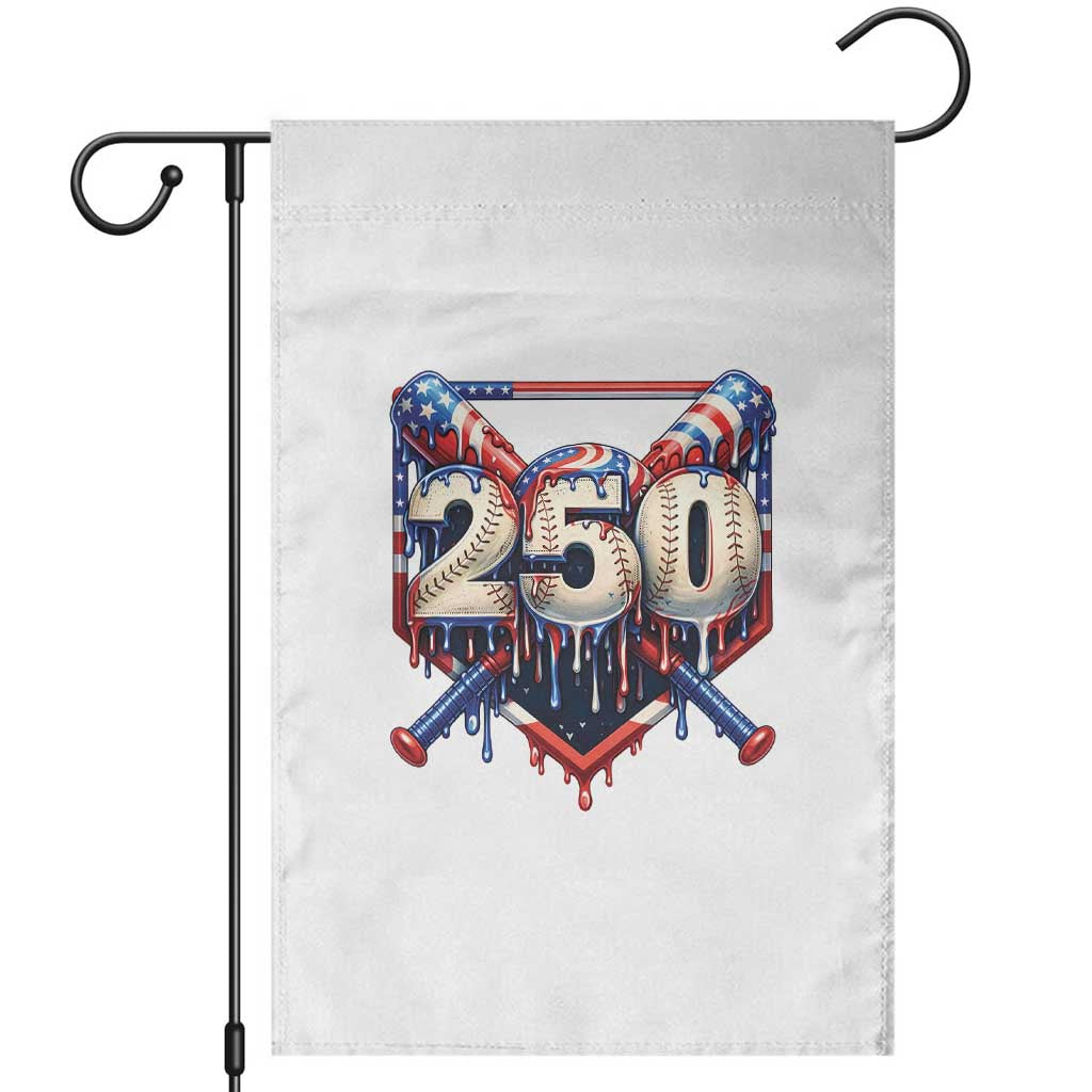 Patriotic Baseball Drip Garden Flag USA 250th Anniversary Gift TS12 White Print Your Wear
