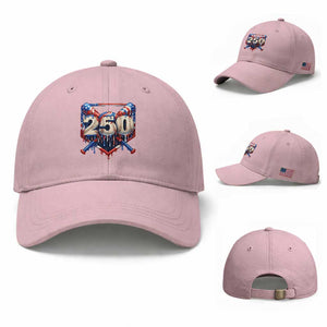 Patriotic Baseball Drip Baseball Cap USA 250th Anniversary Gift TS12 Baseball Cap Universal Fit Light Pink Print Your Wear