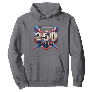 Patriotic Baseball Drip Hoodie USA 250th Anniversary Gift TS12 Charcoal Print Your Wear